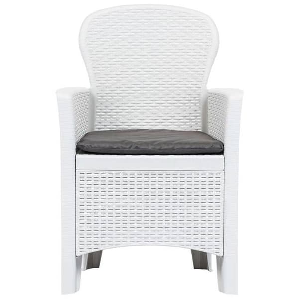 Maison Exclusive - Utomhusmatgrupp 7 delar Plast Vit Rattanlook Matt vit