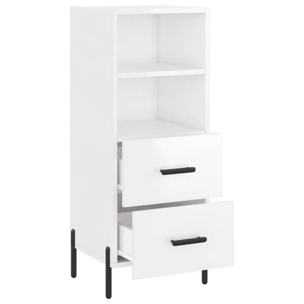 Maison Exclusive - Buffé Vit glänsande 34,5x34x90 cm Ingenjörsträ
