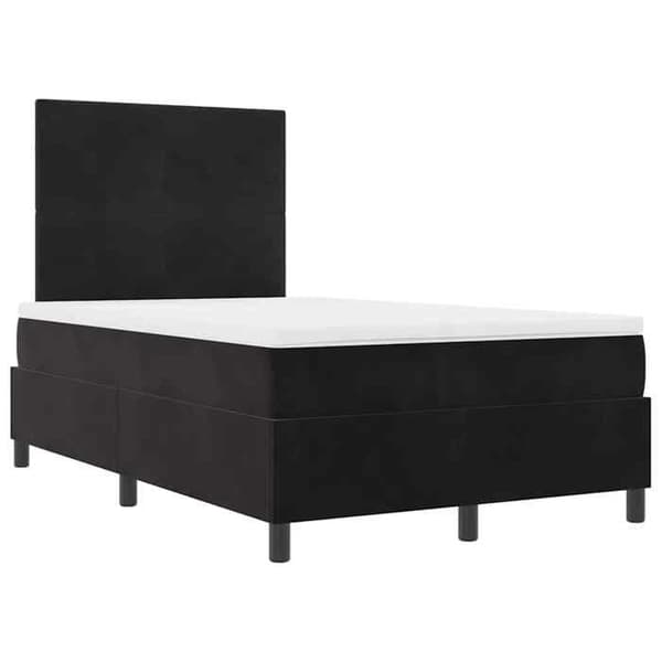 Sengestel - EKSKLUSIV HUS - Velour - 120 x 190 cm - Sort - Hovedgærde justerbart i 2 højder Svart