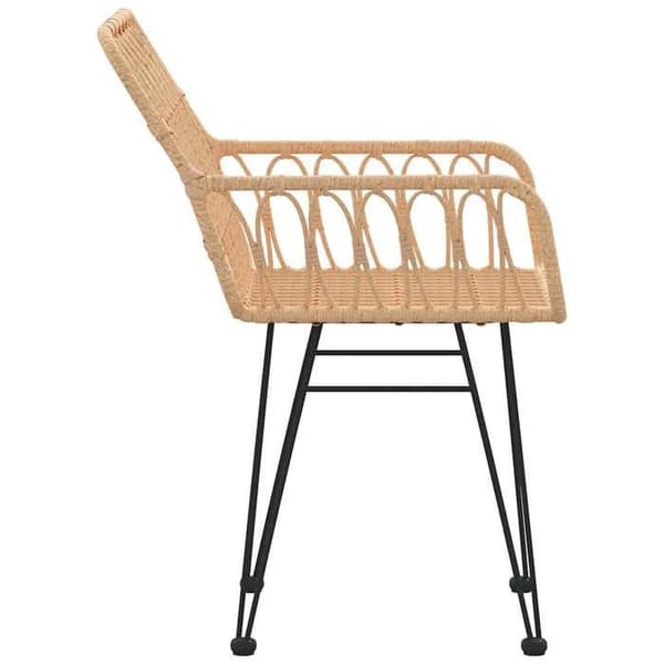 Maison Exclusive - Trädgårdsstolar set om 2 med armstöd 56x64x80 cm Flätad resin