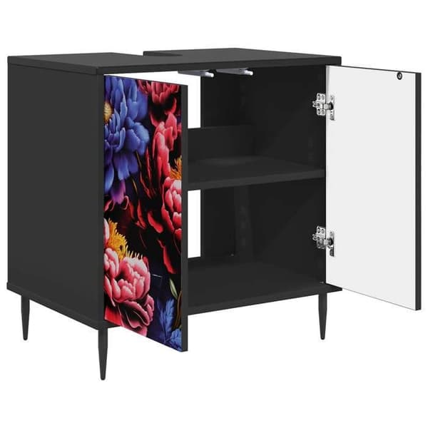 Maison Exclusive - Badeværelsesskab KIEL Sort eg 60 x 40 x 61 cm