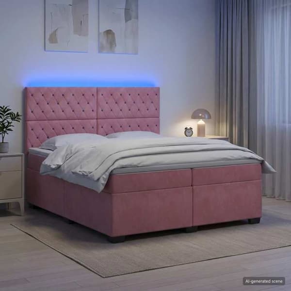 Maison Exclusive - Boxspring säng med Rose madrass 200 x 200 cm Sammet Ros