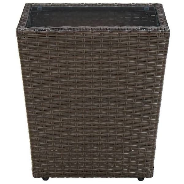Maison Exclusive - Teebord Brun 41,5x41,5x44 cm Vævet harpiksglas