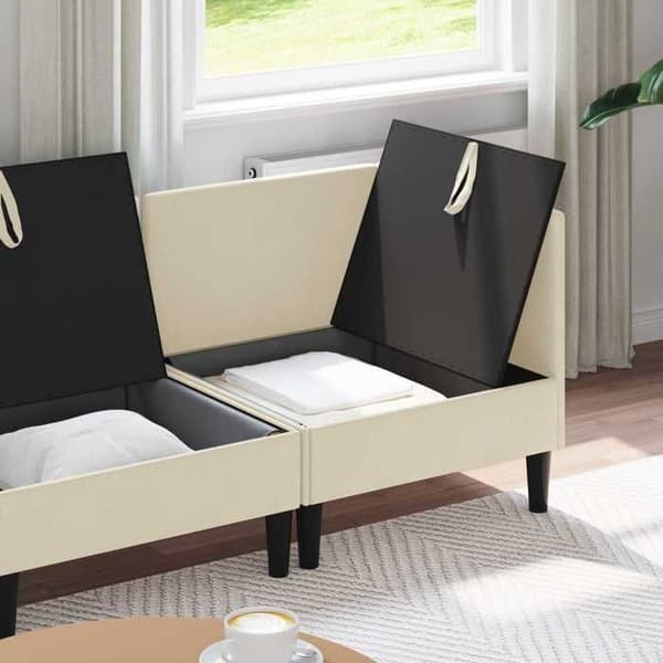 Maison Exclusive - Sæt af møbler til stuen 3 stk Creme Stof
