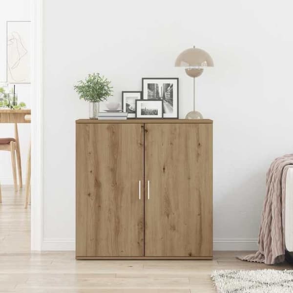 Buffet - EKSKLUSIVT HUS - Håndlavet eg - Ingeniørtræ - 79x38x80 cm - 2 døre