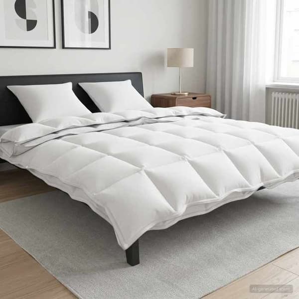Duvetset - MAISON EXCLUSIVE - 200 x 240 cm (Alla säsonger) - 20% bambu/80% polyester - Vit - Hypoallergen Vit