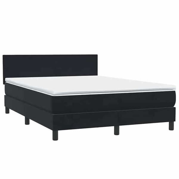 Maison Exclusive - Sängyn lattiapuut, musta patja 160x210 cm sametti