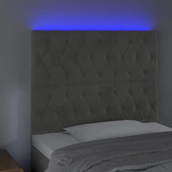 Maison Exclusive - LED Hovedgærde Lys Grå 100x7x118/128 cm Velour ljusgrått