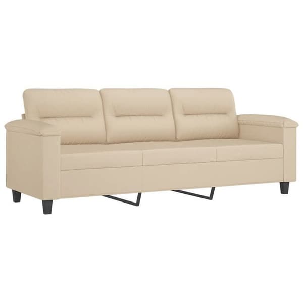 Maison Exclusive - Sæt af 2 sofaer med cremefarvede puder i mikrofiberstof