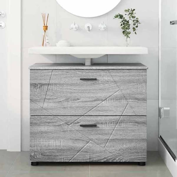 Maison Exclusive - Badrumsskåp Grå Sonoma 76,5 x 35 x 64 cm Gris Sonoma