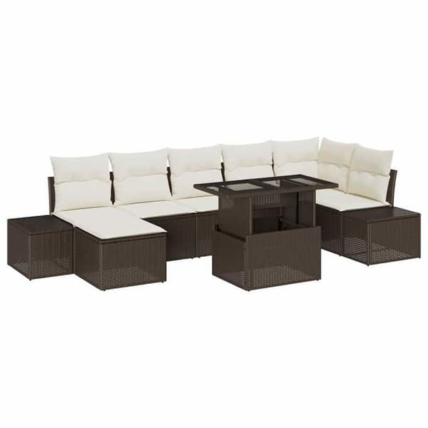 Maison Exclusive - Sæt af 8 pc have-sofa i brun polyrotin