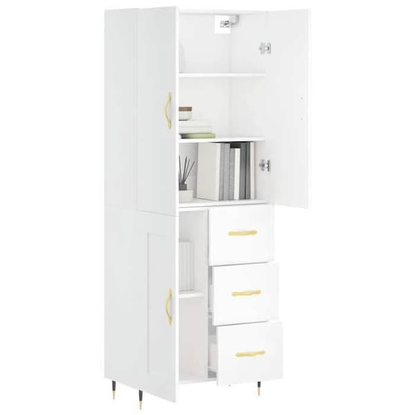 Maison Exclusive - Buffé hög Vit 69,5x34x180 cm Ingenjörsträ Vit