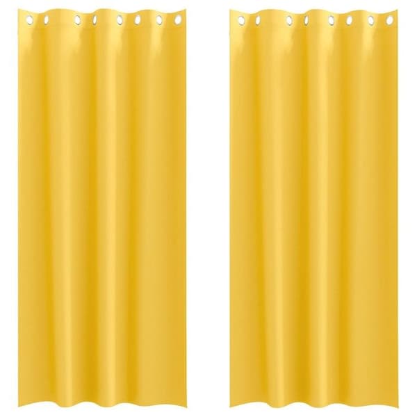 Maison Exclusive - Mörkläggande gardiner med ringar 2 st Senapsgul Polyester
