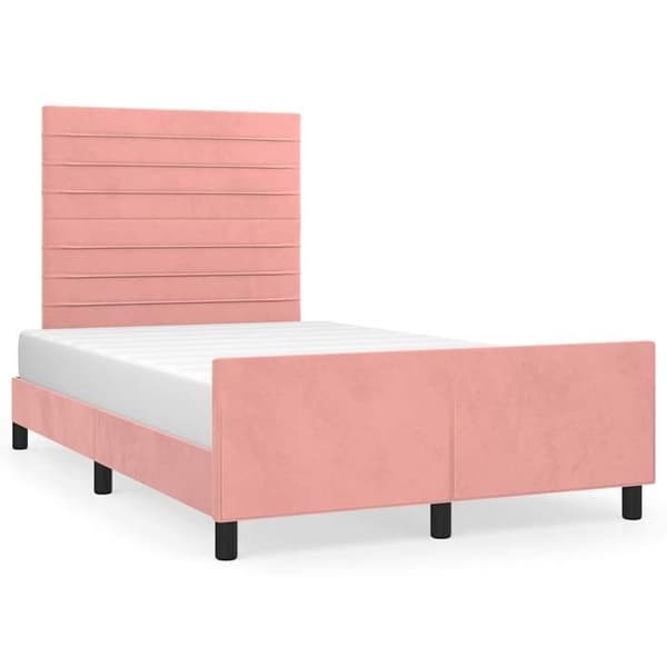 Maison Exclusive - Sängram utan madrass rosa 120x200 cm sammet