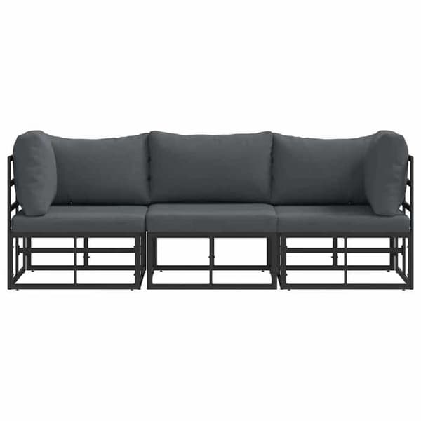 Maison Exclusive - 3 stk. Havemøbler i sort og antracit metal
