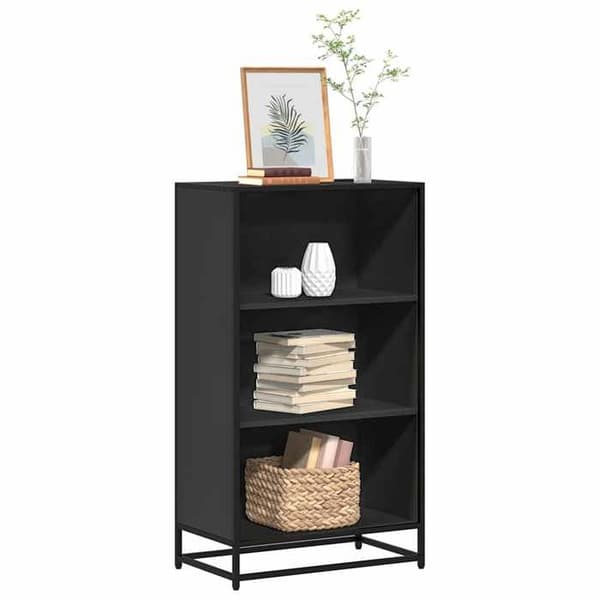 Maison Exclusive - Bibliotek sort 60x35x107,5 cm ingeniørtræ