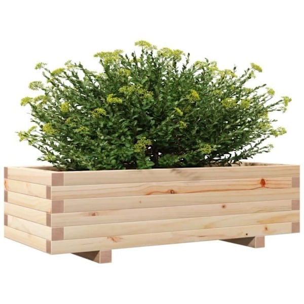 Brun Plantekasse 90x40x26,5 cm massivt fyrretræ Brun