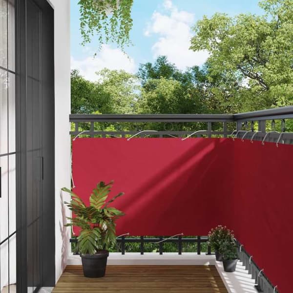 Maison Exclusive - Balkongskärm 100 x 1000 cm Rektangulär Oxfordtyg Röd