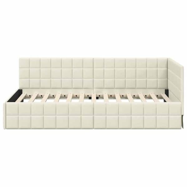 Maison Exclusive - Kulmasänky Creme 90 x 200 cm Sametti Grädde