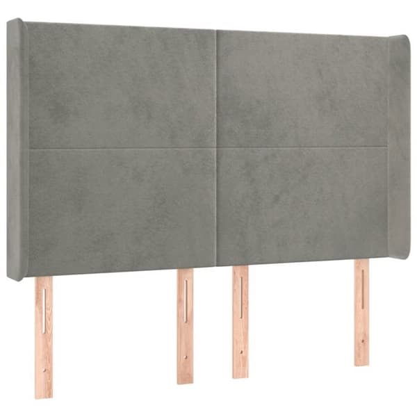 Maison Exclusive - Pääty, jossa korvat, Vaaleanharmaa 147x16x118/128 cm Sametti ljusgrått