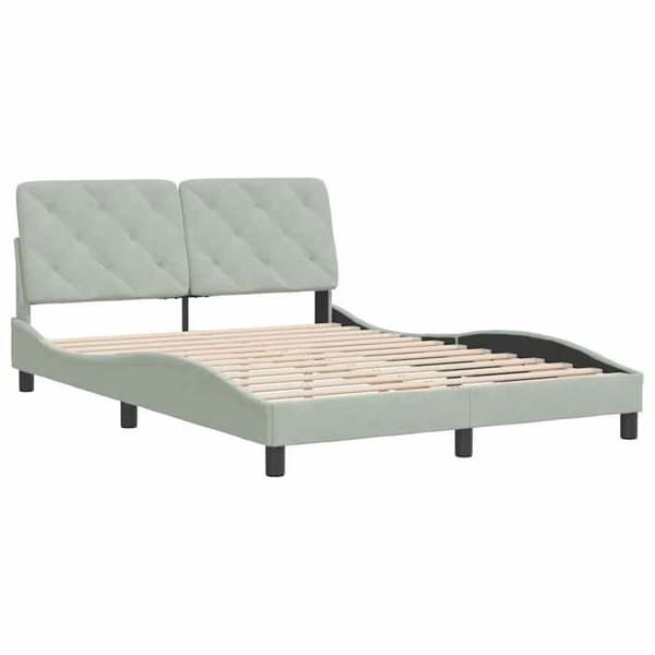 Maison Exclusive - Sengebund uden madras grå lys 140x190 cm velour