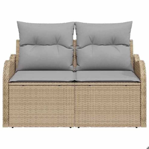 Maison Exclusive - Trädgårdssoffa med beige kudde 121 x 62 x 69cm polyrotting