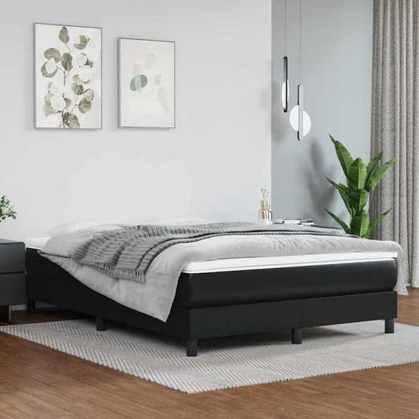 Maison Exclusive - Madras med pocketfjedre, medium fasthed, sort 140x200x20cm, kunstlæder