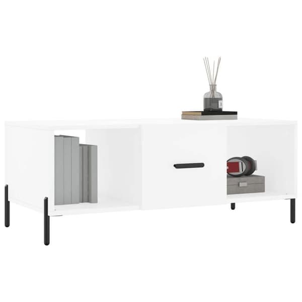 Maison Exclusive - Låg bord vit 102x50x40 cm ingenjörsträ Vit