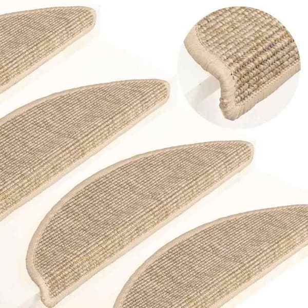 Maison Exclusive - Trappe tæppe 15 stykker 56 x 17 x 3 cm Lys beige Halvrund