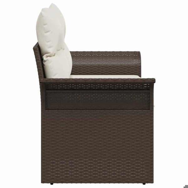 Trädgårdsoffan - EXKLUSIV HEM - 141 x 62 x 69 cm - Polyrotin - Brun - Robust stålram brun