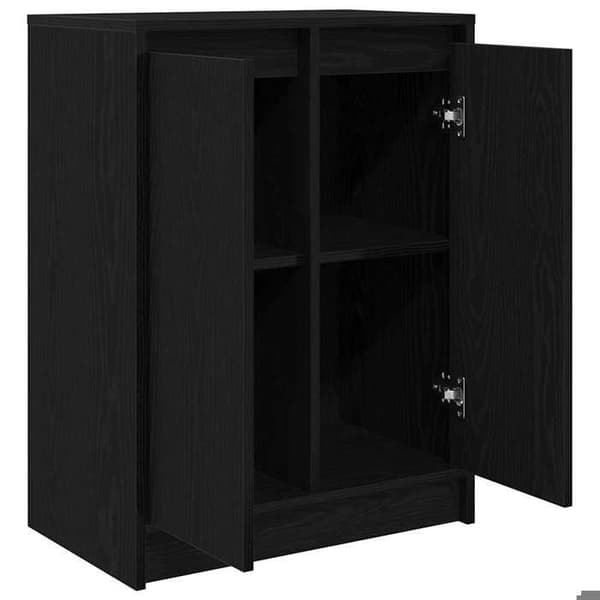 Maison Exclusive - Buffet i sort egetræ 57x34x76 cm i ingeniørtræ