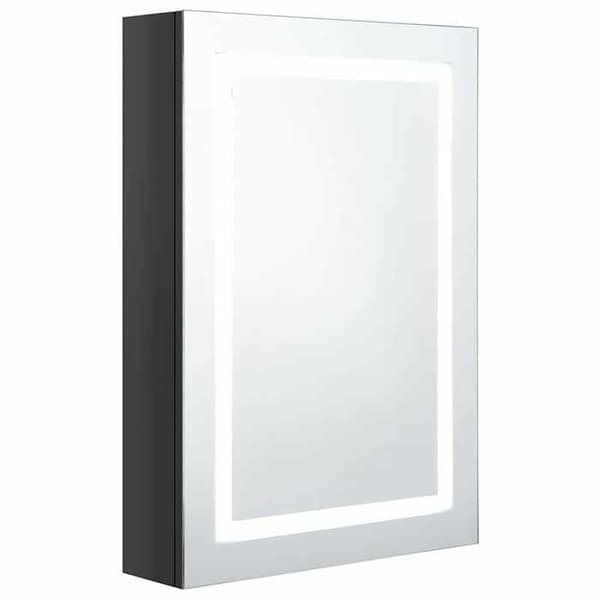 Maison Exclusive - Badeværelsesskab med LED-spejl sort højglans 50x13x70 cm