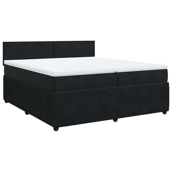 Maison Exclusive - Sängyn runkopatja ja patja Musta 200x200 cm Sametti