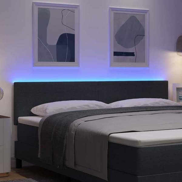 Maison Exclusive - LED-päätyharso Tummanharmaa 180 cm Kankainen samettikangas Mörkgrå