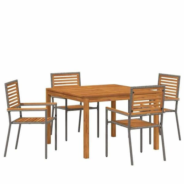 Maison Exclusive - 5 osan ruokailuryhmä puutarhaan Harmaa