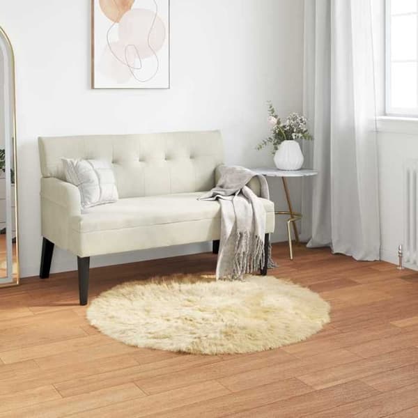 Matto - MAISON EXCLUSIVE - TAFALLA - tekoturkki - polyesteri - Ø 100 cm Grädde