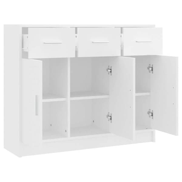 Buffet - EKSKLUSIVT HUS - 91 x 28 x 75 cm - Hvid - Ingeniørtræ - Døre, stort opbevaring Vit