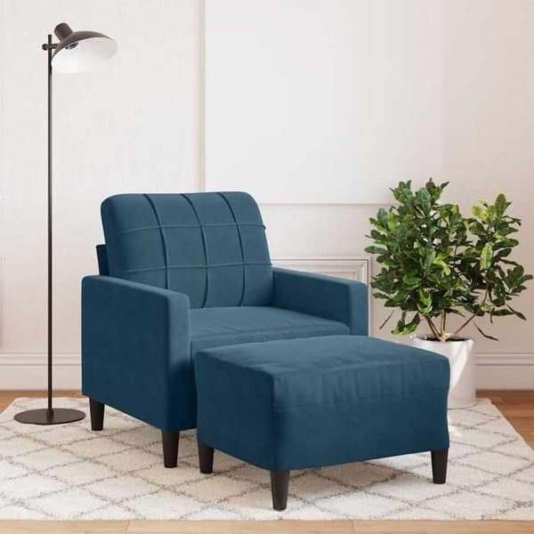 Stol - EKSKLUSIV HUS - 60 cm - Blå - Velour - Metalstruktur Blå