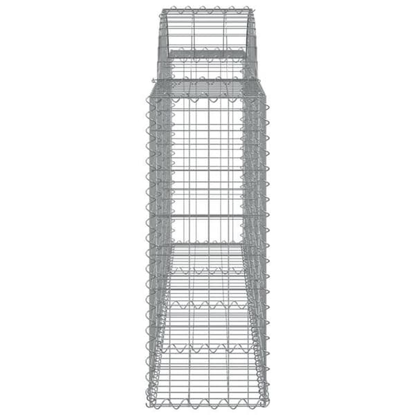 Maison Exclusive - Bågformade gabionkorgar 6 st 200x30x80/100 cm Galvaniserat järn silver-
