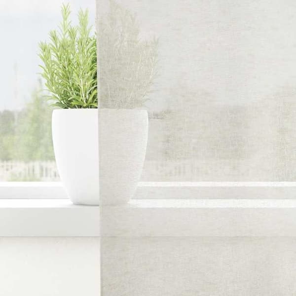 Verho - MAISON EXCLUSIVE - 2 kpl 140 x 140 cm - Kermansävy - Polyesteri - Läpinäkyvä Grädde