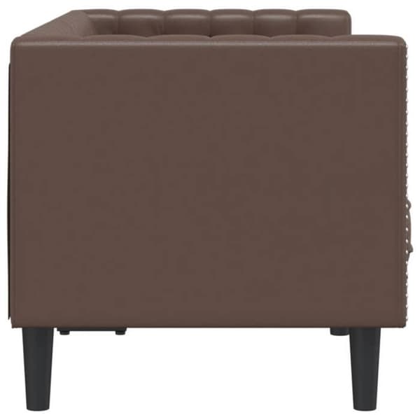 Maison Exclusive - Chesterfield 2-personers sofa i brun kunstlæder
