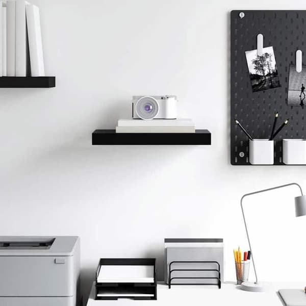 Maison Exclusive - Væghængt hylde sort 40x23,5x3,8 cm MDF