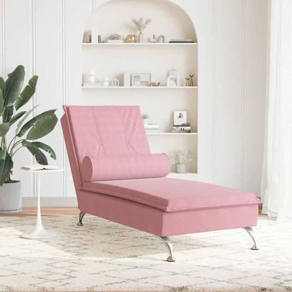 Maison Exclusive - Massagefåtölj med rosa sammetstrumpa