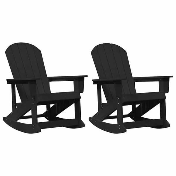 Maison Exclusive - Adirondack Keinutuolit 2 kpl Musta HDPE