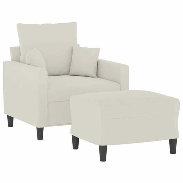 Maison Exclusive - Tuoli jalkatuella, Kermansävy, 60 cm Sametti