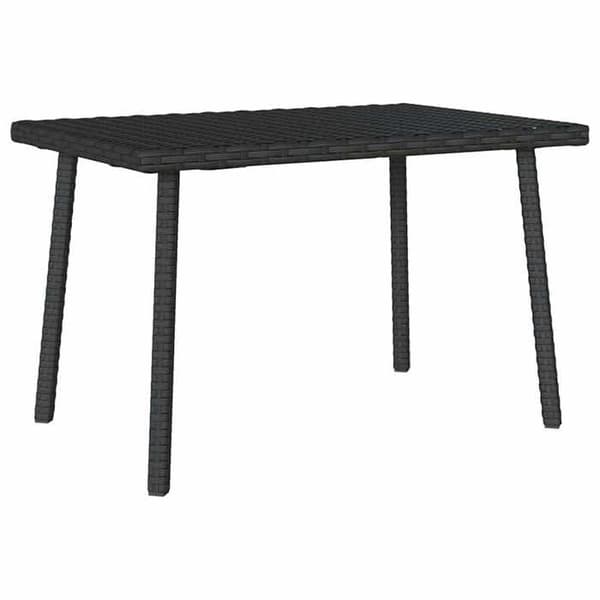 Havebord til haven - EKSKLUSIV HUS - Rektangulær sort 60x40x37 cm rattan - Vævet harpik - Pulverlakeret stålramme
