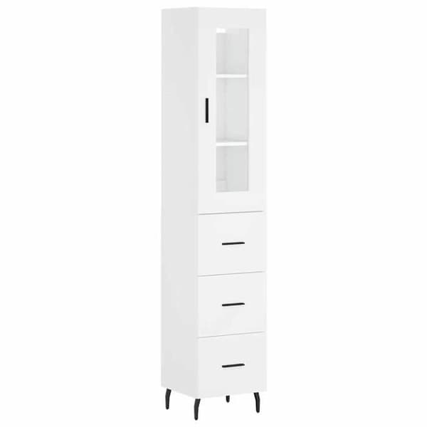 Maison Exclusive - Høj hvid buffet 34,5x34x180 cm Ingeniørtræ Vit