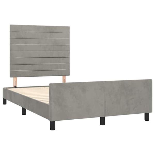 Maison Exclusive - Sengebund uden madras lys grå 120x200 cm velour ljusgrått