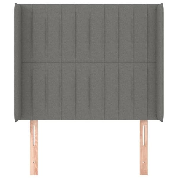 Maison Exclusive - Päätylevy korvilla Tummanharmaa 93x16x118/128 cm Kangas mörkgrå