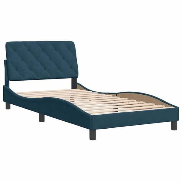 Maison Exclusive - Sängram utan madrass blå 100x200 cm sammet